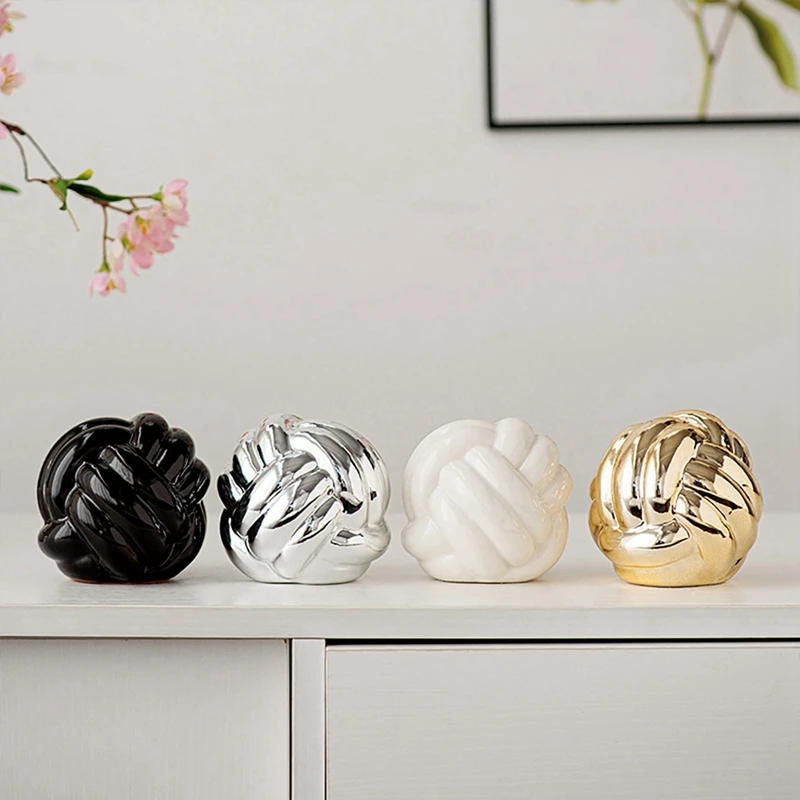 Mini keramická figurína dekor uzol loptičku Abstrakt ornament kreatívna sochárska študijná miestnosť socha domáca kancelária Festival doplnky
