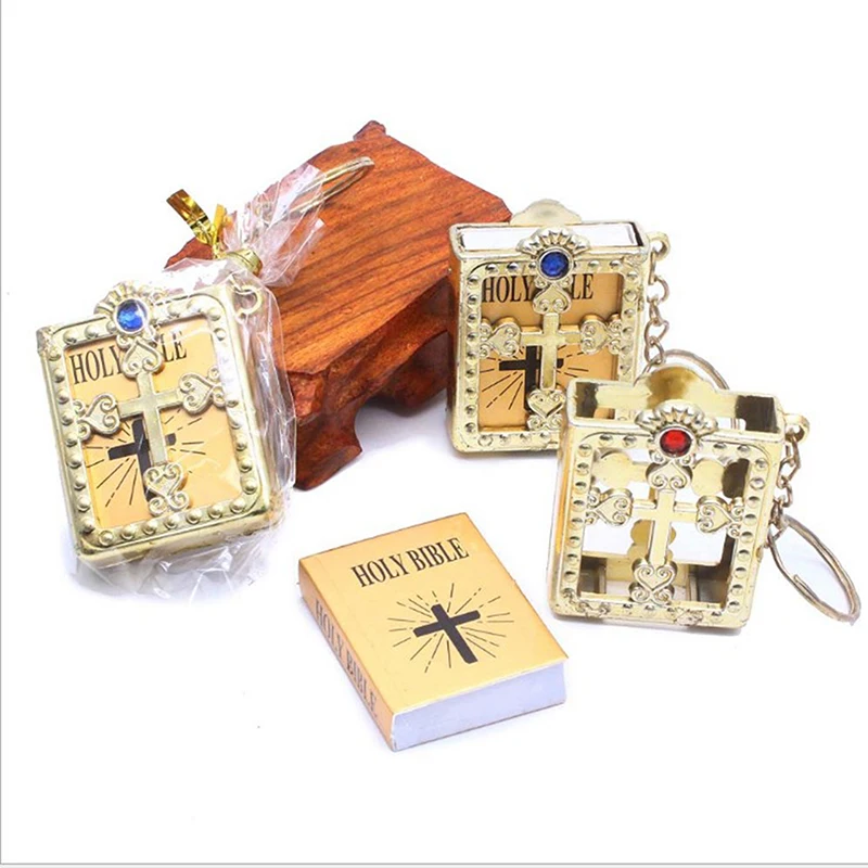Mini Keychain Náboženstvo Anglická verzia Svätá biblia Kľúčová reťazová kniha Knih