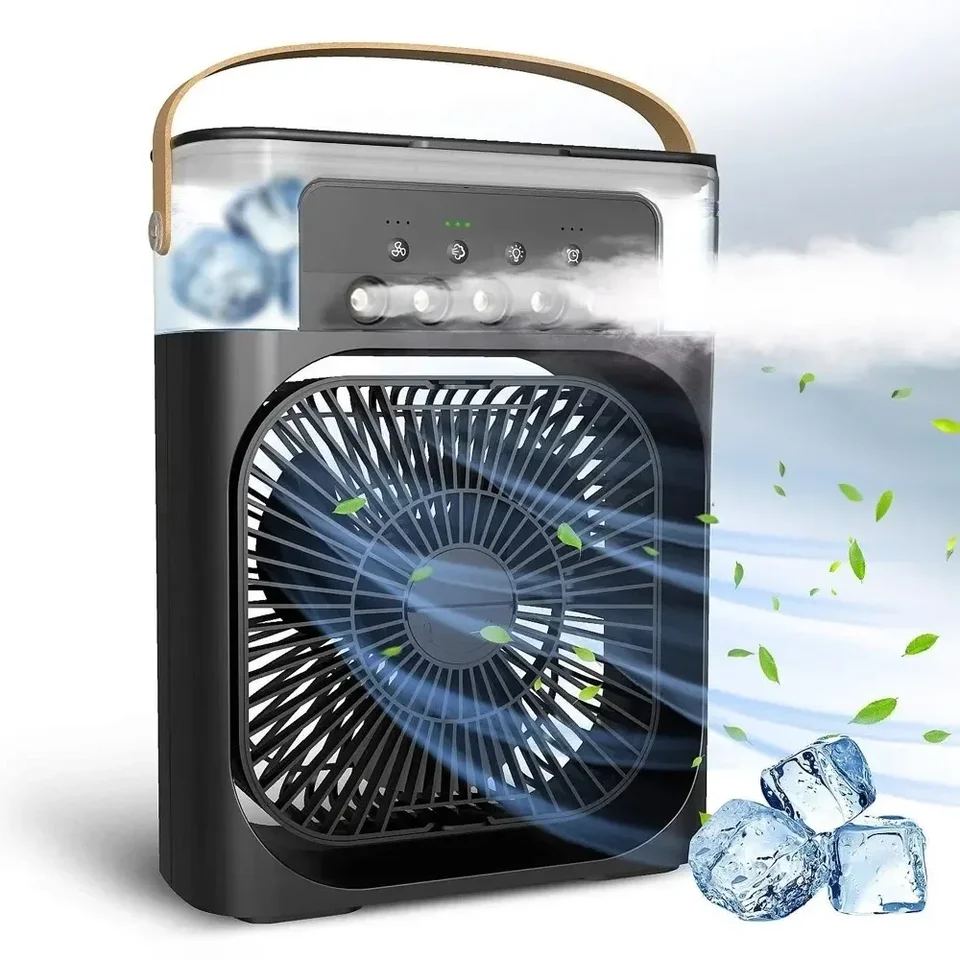 Mini klimatizácia USB Vodná hmla ventilátor 7 farby LED svetlo zvlhčovanie ventilátor Domov sprej vzduchu ventilátor Vzduch vzduchu chladič chladiča