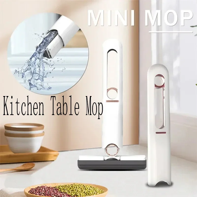 Mini kuchynská mopová podlahová čistiaca špongia stlačte vytlačenie mop pre domácnosť Čistenie Nástroj Domov prenosný stievač sklenený sklenený obrazovkový stôl Cleaner mop