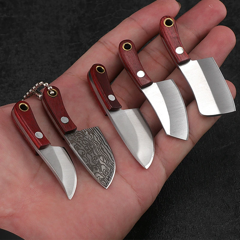 Mini kuchyňa Multifunkčný nôž rozbaľovanie prenosné prenosné čepeľ z nehrdzavejúcej ocele Rezanie papiera EDC pevná čepeľ Keychain nôž