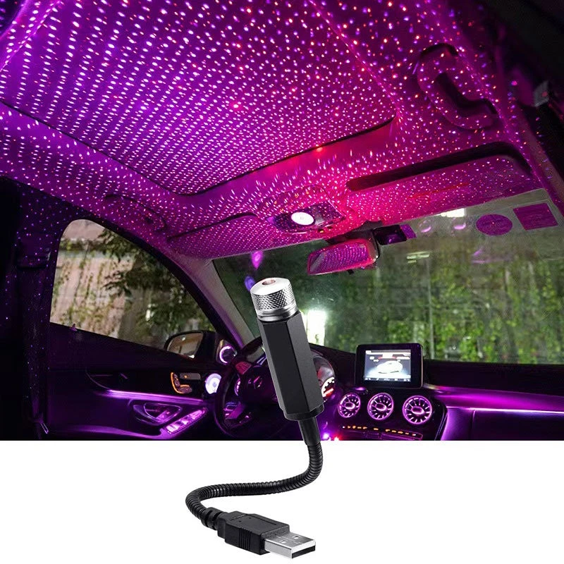Mini LED auto strešné hviezdy Nočné svetlo projektor Atmosféra galaxie lampa USB dekoratívne nastaviteľné pre automatickú strešnú miestnosť stropnú dekor