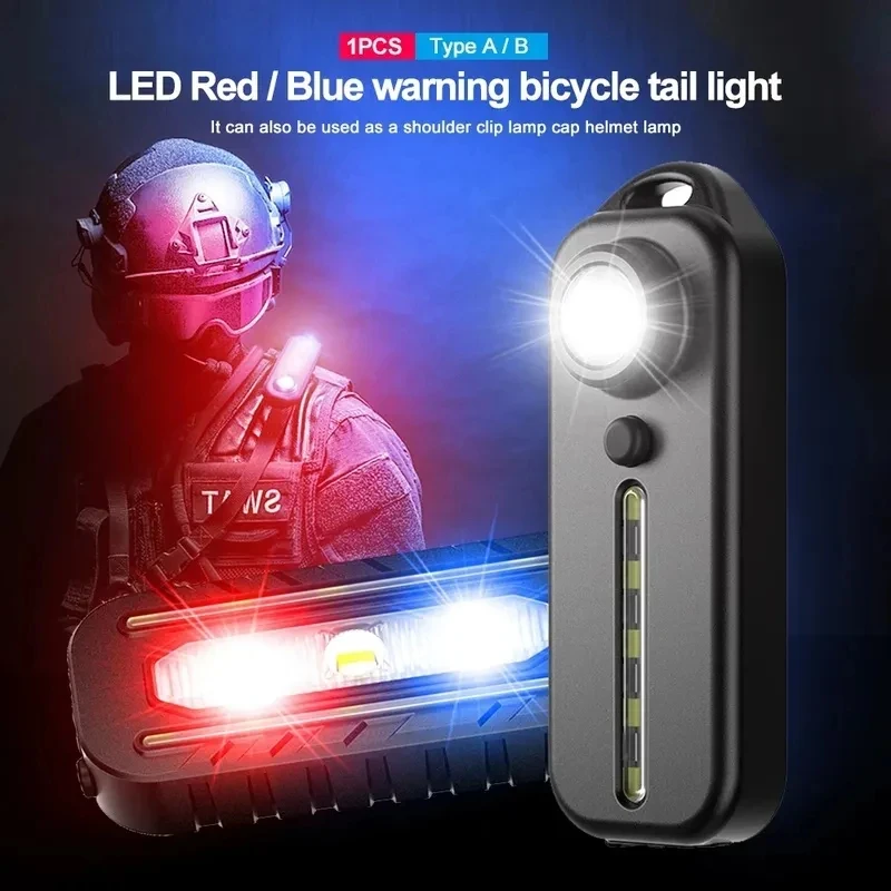 MINI LED baterka USB nabíjateľné bicykle Prenosné vreckové baterky Kľúčenka lampa bicykla zadné svetlo bleskové svetlo
