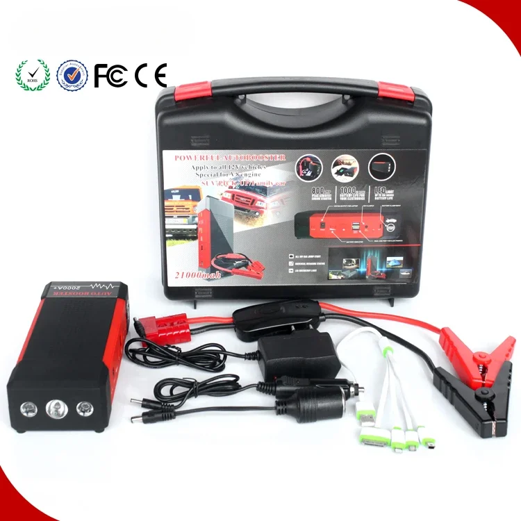 Mini lítiové auto High Peak 2000a 24000 mAh Núdzový prenosný prenosný s vzduchovým čerpadlom 24 V 12V.