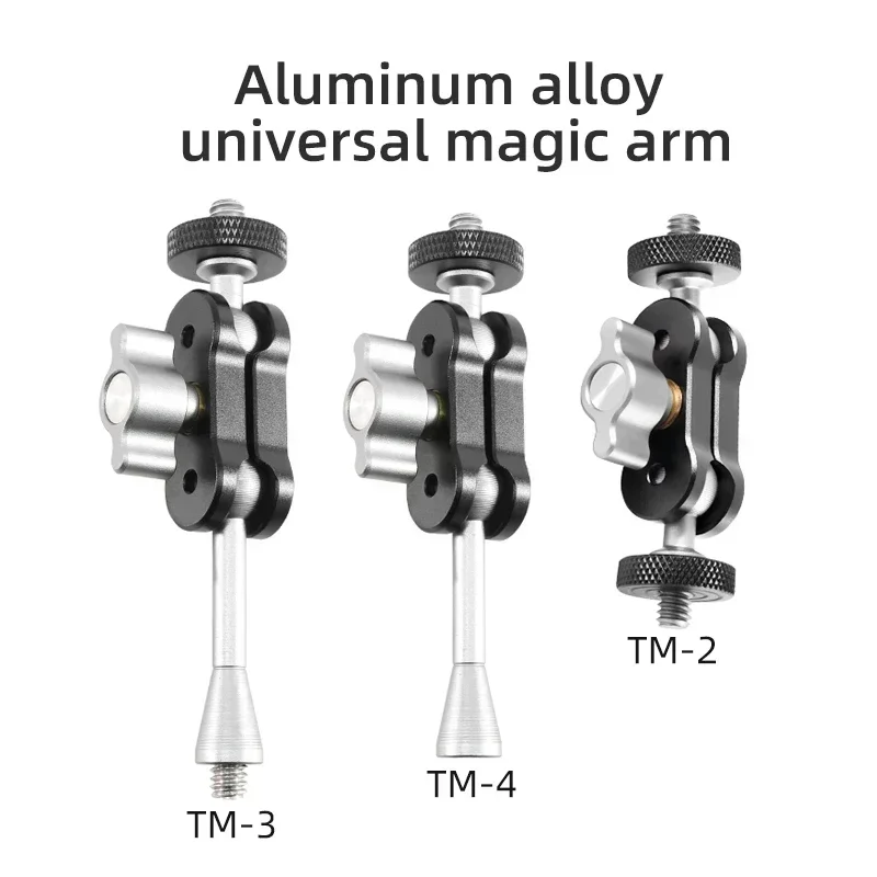 Mini Magic Arm Double Gall Head 1/4 palca skrutku pre SLR Camera Camera Coage Rig LED VIDEO LIGHT MIKROPHONE MONITROL