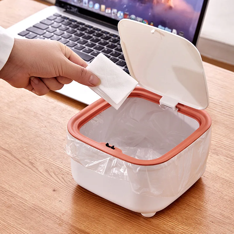 Mini malé odpadové zásobníky na pracovnú plochu Kôš na odpadky Domov stôl Plastový kôš plechovky