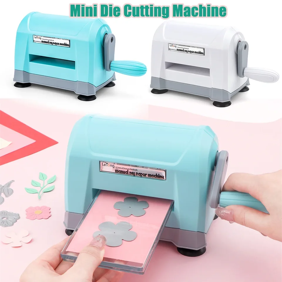 Mini Manual Die Rezací stroj Prenosný výrez a vyrezanie papierového stroja na výrobu kariet na výrobu scrapbooking DIY Craft Tool