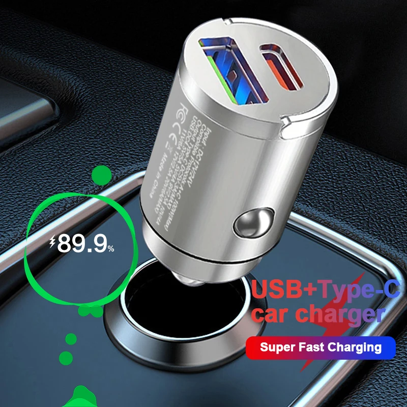 Mini Metal Fast Auxil Auxiliary Energy Outlet Adaptér rozhrania pre všetky modely automobilov