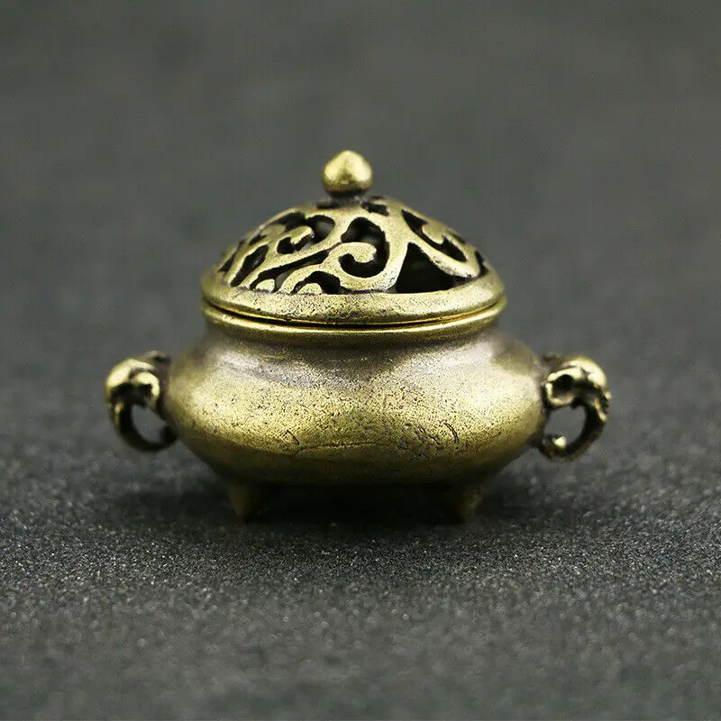 Mini mosadz santalové kadidlo kadidlo Uctievanie horáka Buddha misa Antique Xuande Pec