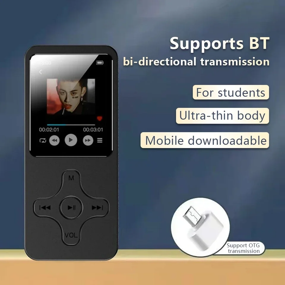 Mini MP3 prehrávač Bluetooth kompatibilný reproduktor 8/16/16/64/128 GB HIFI Hudobný reproduktor prenosný Walkman s elektronickou knihou Rádio FM