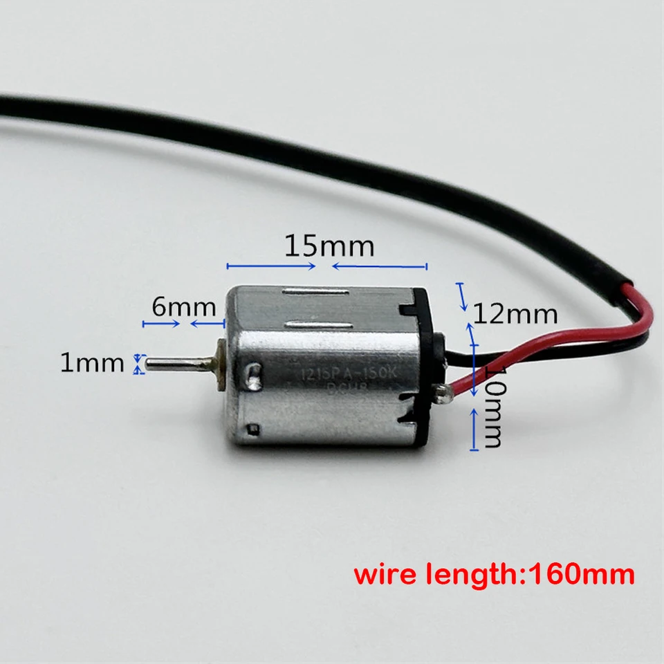 Mini N20 Motor DC 3V 3,7V 4,2V 5V 6V 23000RPM Vysokorýchlostný nízky prúd Micro 12 mm*10 mm*15 mm DIY Elektrická hračka Model solárnej energie
