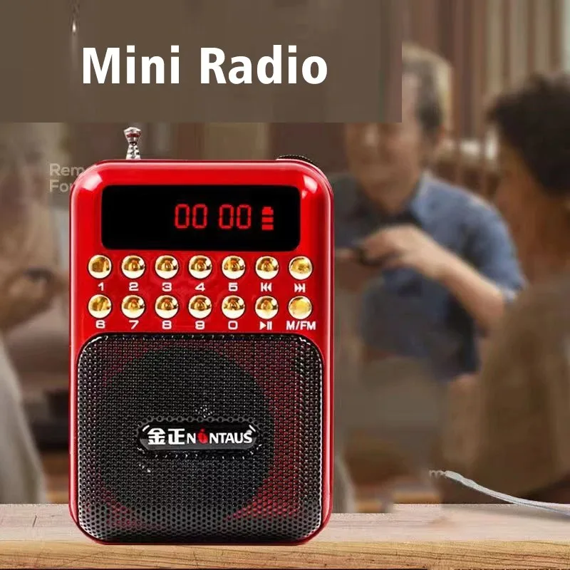 Mini nabíjateľné FM Radio Pocket MP3 Hudobný prehrávač prenosný rozhlasový prijímač Reproduktor podporuje TF karta USB Disk
