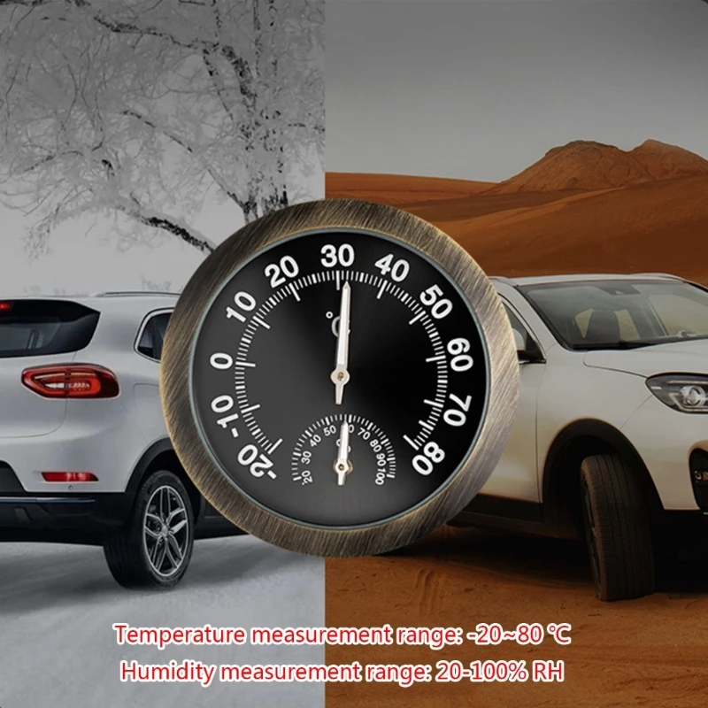 Mini nočné svetlá automobilu Hygrometer Hygrometer Vysoké presnosti teploty a vlhkosť merača lepidla