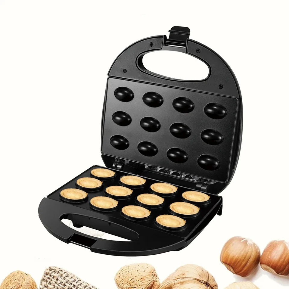 Mini orechový koláč výrobcu automatické orechové vafle sendvič s hriankovačom na pečenie Raňajky Pan v rúre EU zástrčka