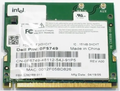 MINI PCI karta pre Intel Pro 2915 2915ABG Centrino Mini PCI 802.11 ABG Wi-Fi Dell Asus Acer