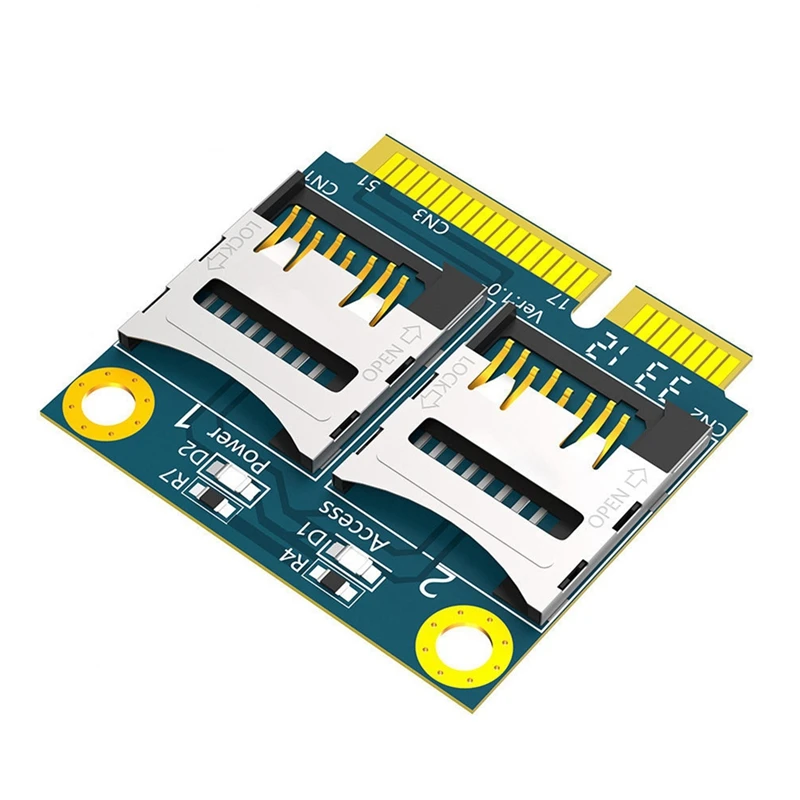 Mini PCIe na 2 MICRO-SD Adapter Card Mini PCIe do Dual TF modulu prenosný modul SSD Reader Modul