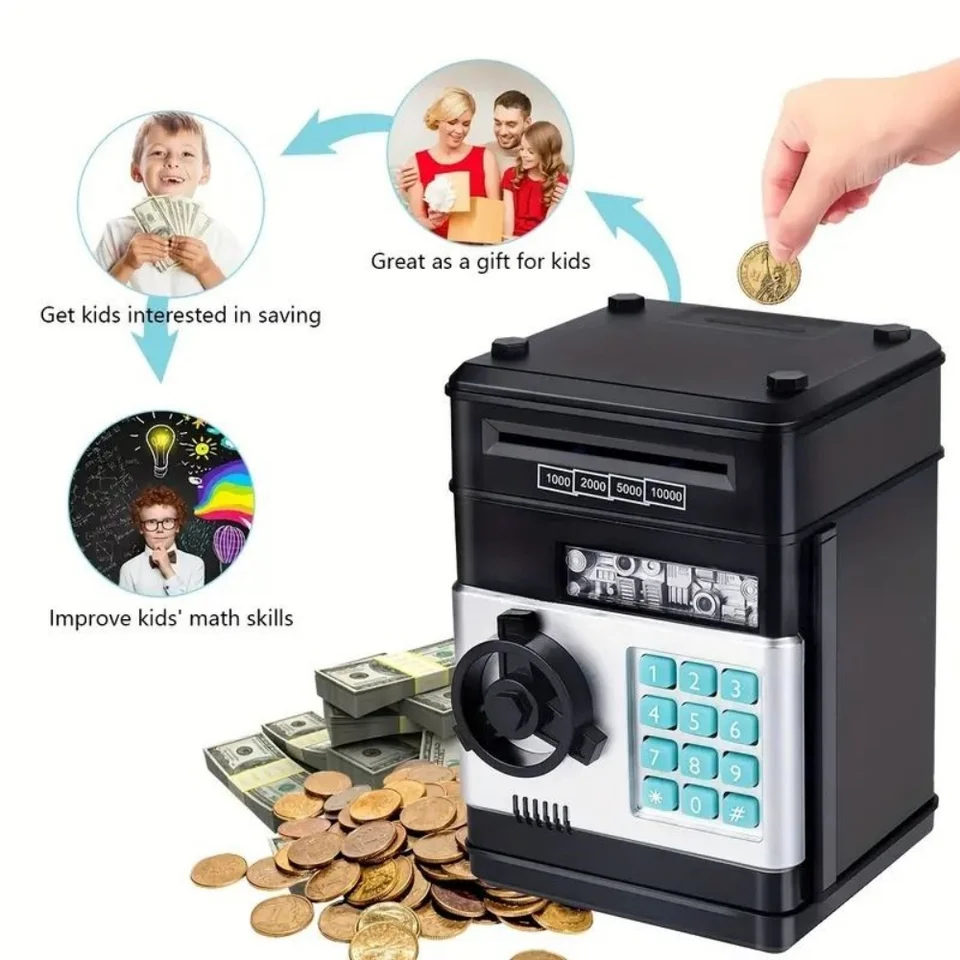 Mini Piggy Bank Detská hračka Safe Chlaps and Girls môžu ukladať a načítať heslo Box Anti Drop Piggy Bank bez batérie