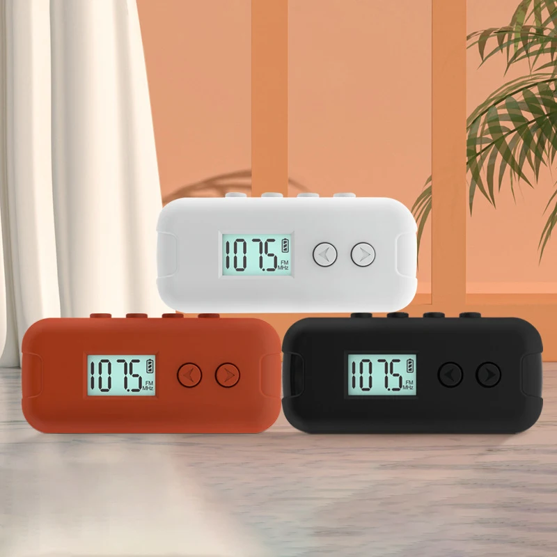 Mini Pocket FM Radio prenosný 50-108 MHz Audio rádio prijímač s LCD displejom Outdoor Sports Runcheld Radios Radios prijímač