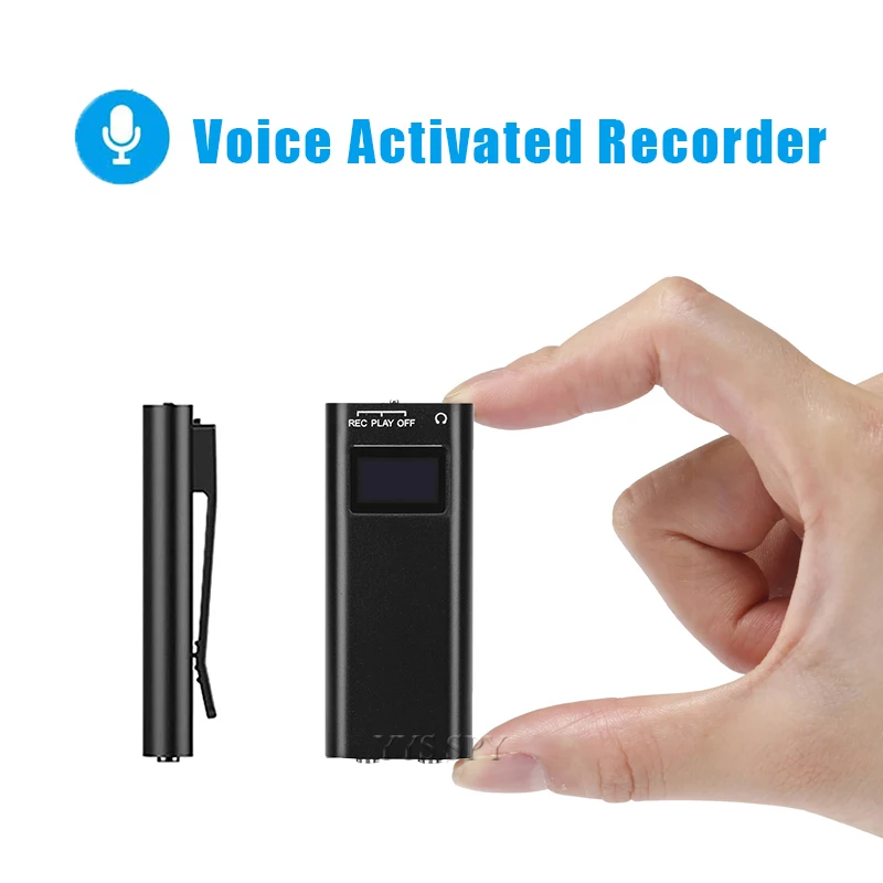 Mini Pocket Voice aktivovaný rekordér s zadným klipom MP3 Hudobný prehrávač Profesionálny hluk zrušenia Digitálne zvukové záznamy
