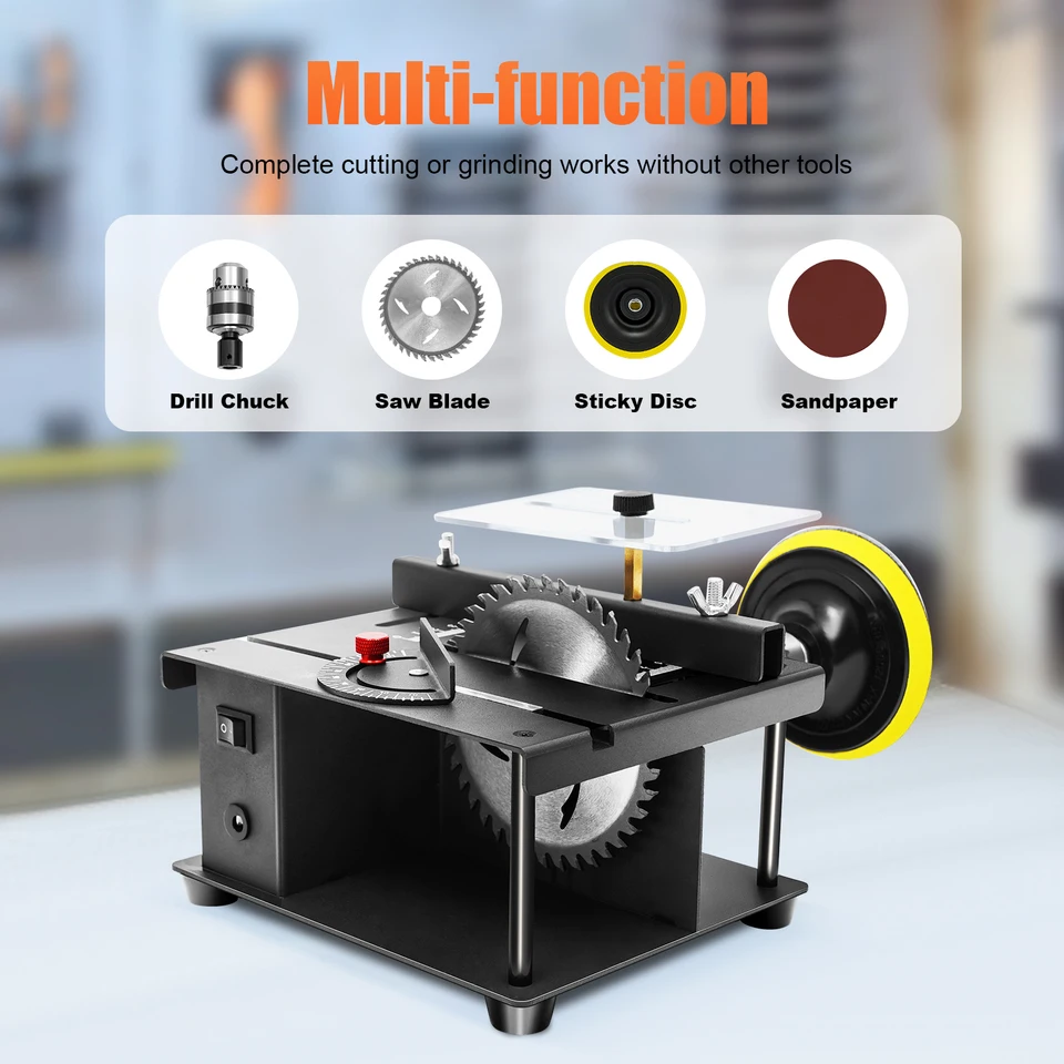 Mini posuvná stolová píla Kit Woodworking DIY Hobby Model posuvná rezacia lavica Multifunkčná píla 8500R/min