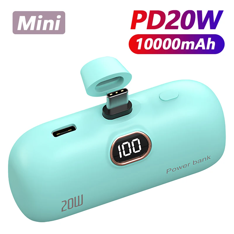 Mini Power Bank 10000 mah prenosný mobilný telefón nabíjačka Externá batéria Power Bank Play Type-C pre iPhone Samsung Huawei