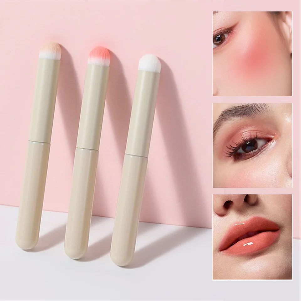 Mini prenosná okrúhla kefka na pery kefka Lipstick Brush Concealer Brush Dievča na pery make -up kefka prenosná kefka na pery