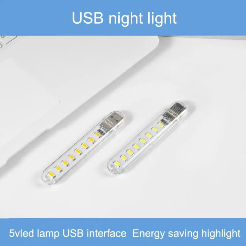 Mini prenosná USB LED kniha LIGHT DC5V Ultra Bright Reading Book Lamp 3/8 LEDS LIVES pre Power Bank PC PC NOTBOBLE LISTRING