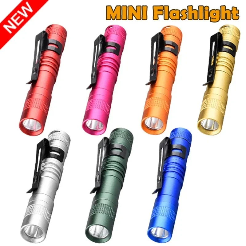 Mini prenosné LED pero Light baterka poháňaná batériou AAA s klipom s vonkajším kempingom Núdzové osvetlenie baterky