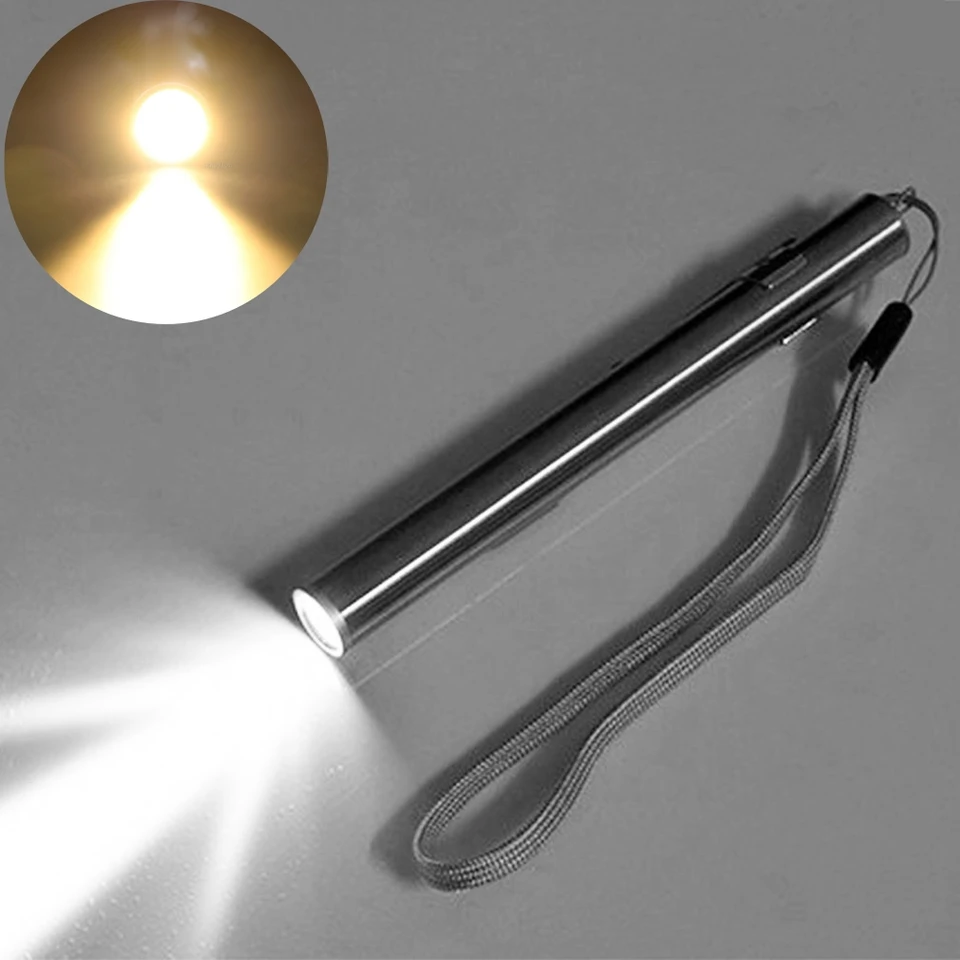 Mini prenosné lekárske šikovné pero LIGHT Svetlo baterky USB nabíjateľné na úsporu energie na úsporu pešej baterky s sponou z nehrdzavejúcej ocele