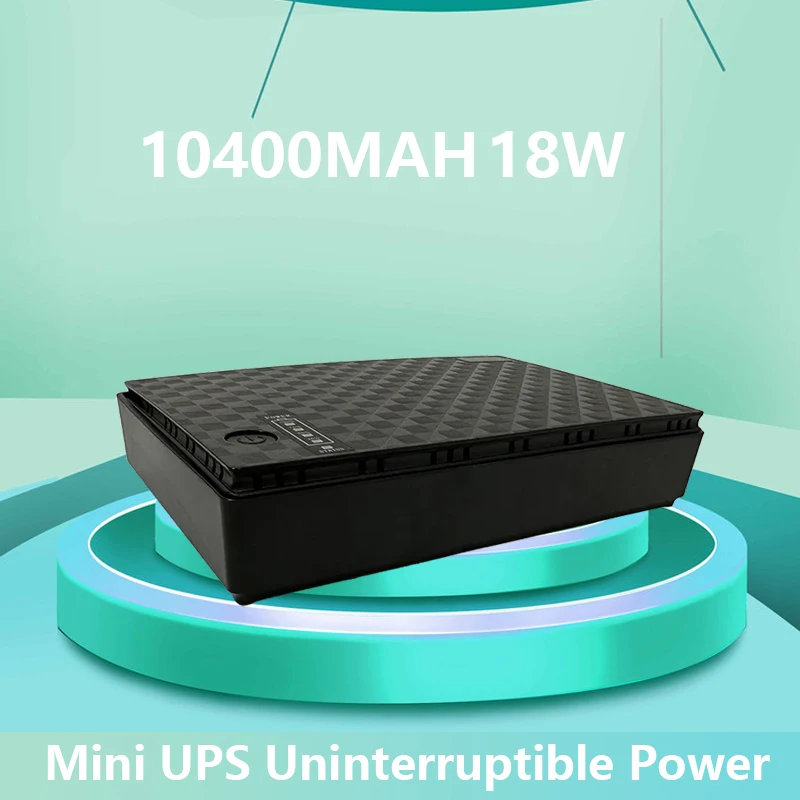 Mini prenosné UPS Neurobiteľné napájanie pre WiFi Router Veľká kapacita zálohovacieho adaptéra 10400 MAH 5V 9V 12V 18W