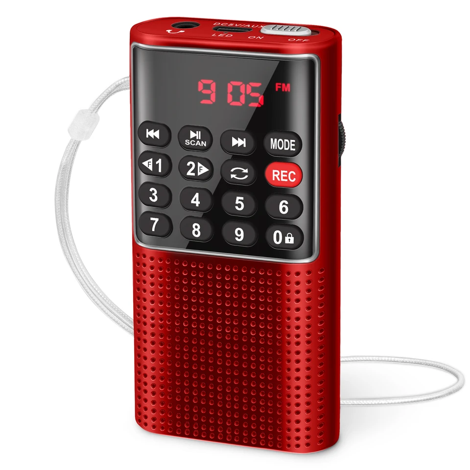 Mini prenosné vrecko FM Radio Runcyld Mp3 Walkman Radios s nabíjateľnou batériou pre Walkman Go Havár