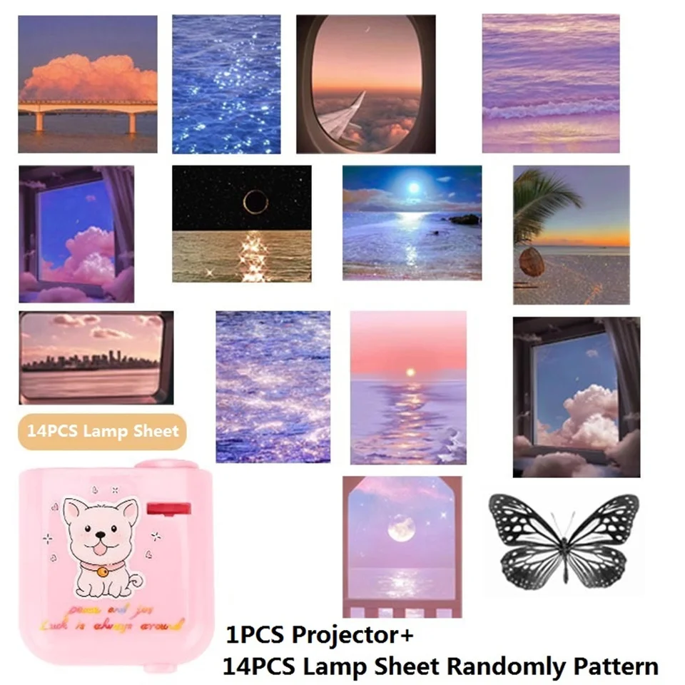Mini prenosný projektor Ins Sunset Tulip Atmosféra projektor s svetelnými plachtami stena pozadia dekorácie svetlo natáčanie fotografií