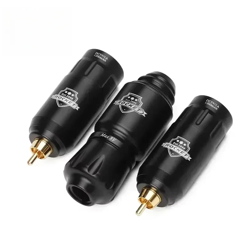 Mini raketová tetovacia súprava sada 2ks bezdrôtové tetovanie napájanie RCA rozhranie Rotary Tattoo Pen Súprava