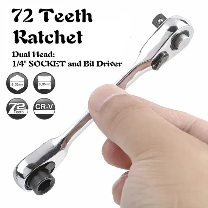 Mini Ratchet Wrench Double Ended Quick Socket Ratchet Wrench Screwdriver Hex Hex krútiaci kľúče ruky opravy náradia