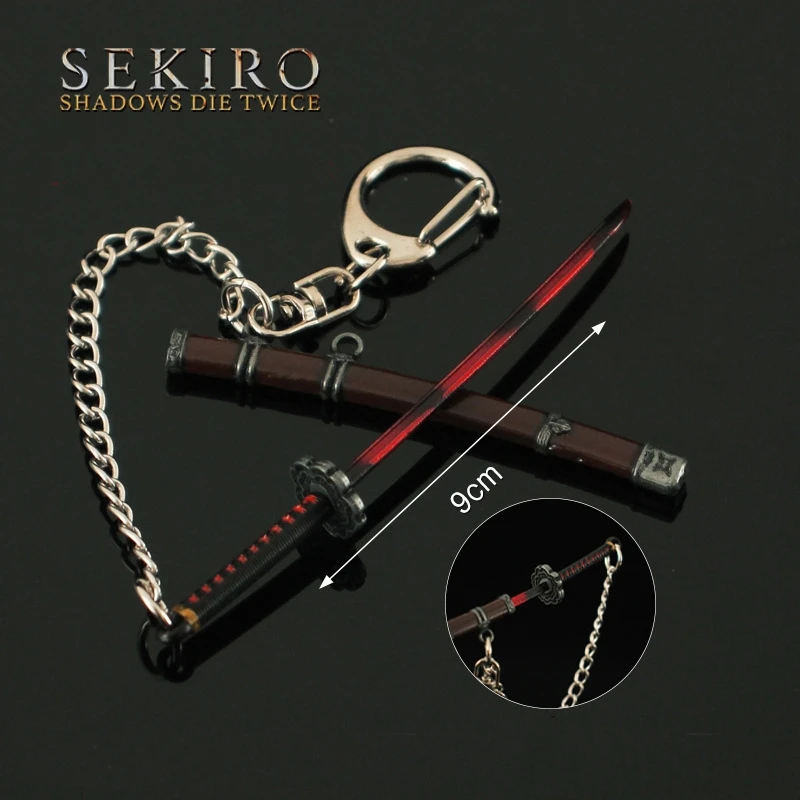 Mini Sekiro: Shadows Die Twice Keychain Model Model kovovej zbrane Eina Genichiro Sword 9cm Perifériá hračky Kľúčový reťazec Katana Katana