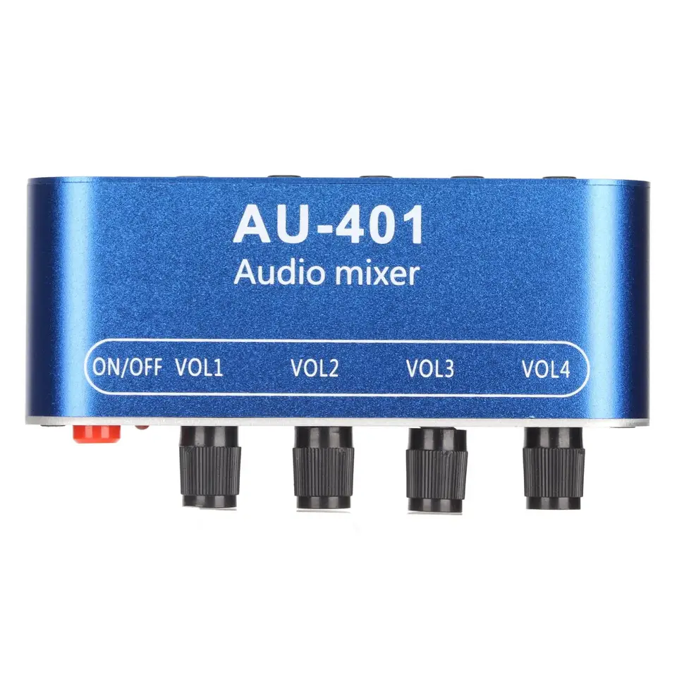 Mini stereofónny zvukový mixér 4 v 1 out 3,5 mm hlasitosť nastavenia zvukového voliča pre prenosný počítač PC