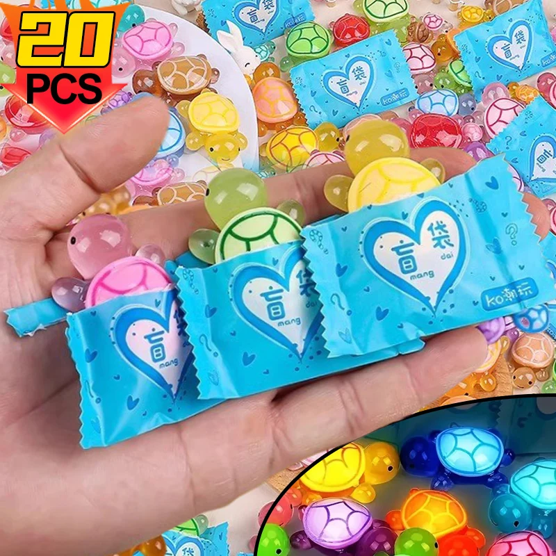 Mini svetelná korytnačka slepá taška záhrada Micro Krajina remeslá žiariace malé korytnačky miniatúry domáce dekorácie ozdoby darček