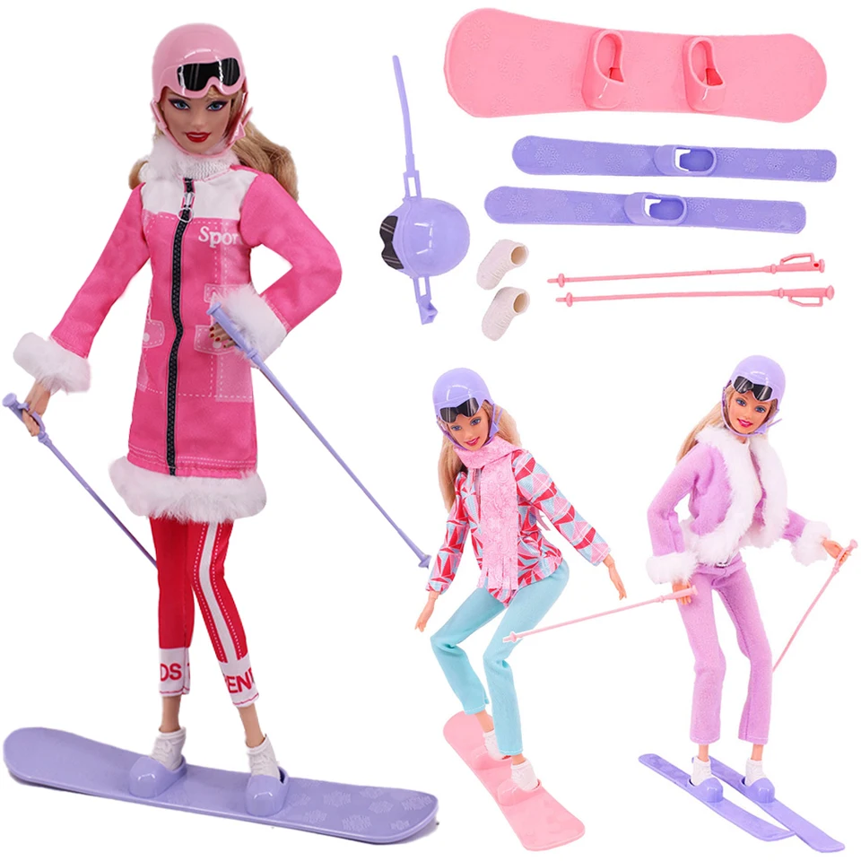 Mini sánky Doll Clothes Doplnky lyžiarska oblek bezpečnostná prilba 30 cm Dolls Dollous Ozdoby, módne oblečenie darčeky