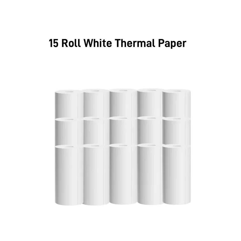 Mini tepelná tlačiareň papier valcujúci papier, ktorý nie je možné, pre mini tepelnú vreckovú tlačiareň 15-rolls for noty textový denník Photo Memo