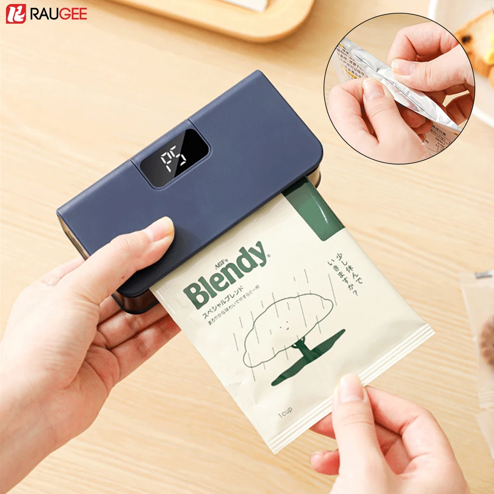Mini tepelný tesniaci výrobok 2in1 Plastové vrecká tesniaci stroj USB Nabíjateľné potravinové balenie Storage Storage Tašky tesniaci vreckový vrecko tesniaci vrecko