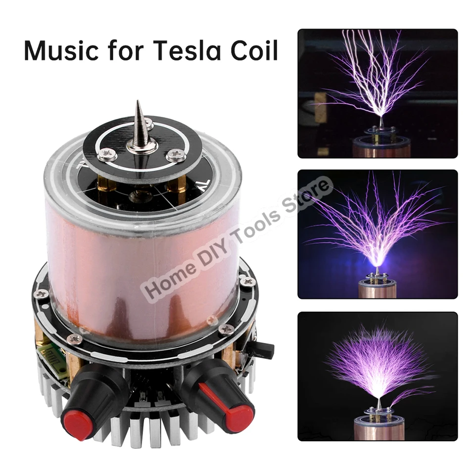 Mini Tesla Coil Double Class-E Solid State Tesla Coil Artificial Lightning DC 12-50V Generátor elektrického oblúka Bluetooth