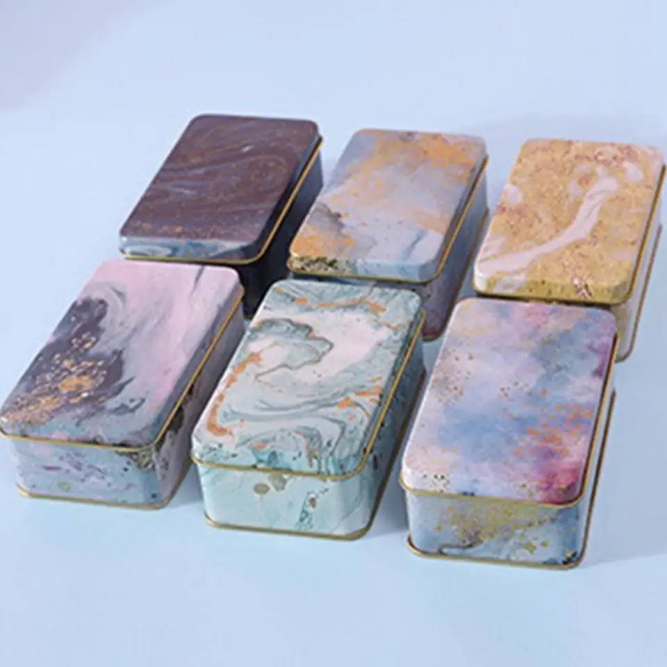 Mini Tin Metal Storage Box Candy Can Jewelry držiak držiak nádoby na mince Slúchadlá Skladovacia skrinka Domáca škola Prenosná cukrová krabica