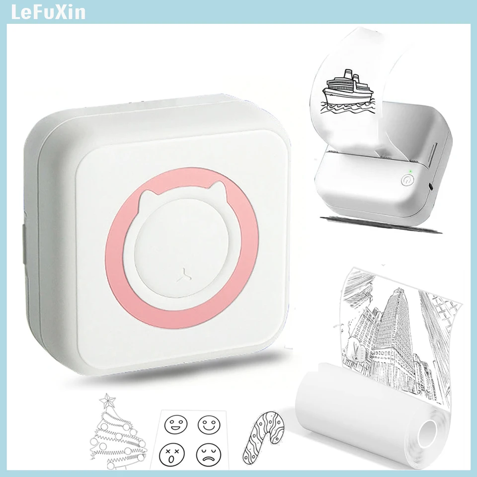 Mini tlačiareň Termálne lepiace štítky Nálepka tlačiarne Bluetooth Mini Pocket Label Poznámky Tlačiareň pre domáci a kancelária Android iOS