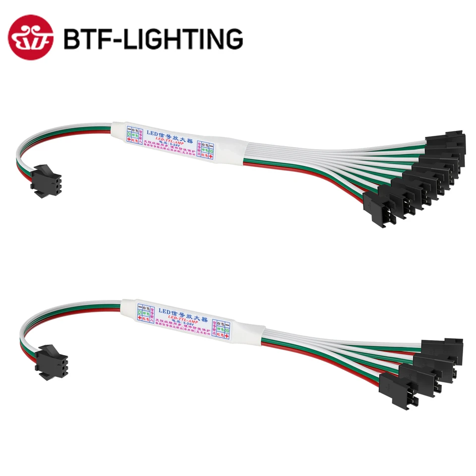 MINI TTL SIGNAL Amplifier Opaktor pre WS2812B WS2811 16703 SK6812 3PIN RGBIC Adreate LED Strip String Modul 1 až 4/8 5-24V