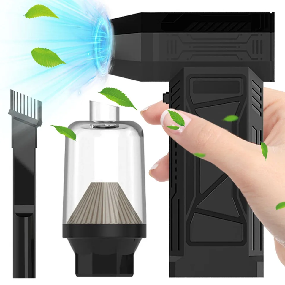 Mini Turbo ventilátor 150000 ot./minpm USB Nabíjateľný prúdový suchý mini fúkač s kefou a tryskou silný výkonný vzduchový dúchadlo pre domáce auto pre domáce auto