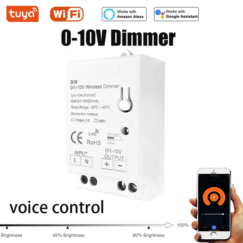 MINI TUYA WIFI LED svetlá STRECE OVERÁTOR AC 100-240V 0/1-10V SMART HOME APP