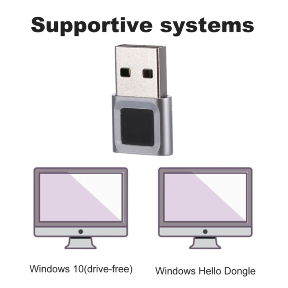 Mini USB Fingerprint Reader Modul pre Windows 10 Hello Dongle NAPOJEPTOPS PC Security Key Interface USB