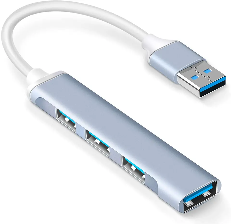 Mini USB Hub Extensions, 4 Port 3.0 Hub, 2,0 Hub, Adapter Station, Ultra tenký prenosný dátový náboj, hliník USB Splitter Hliník