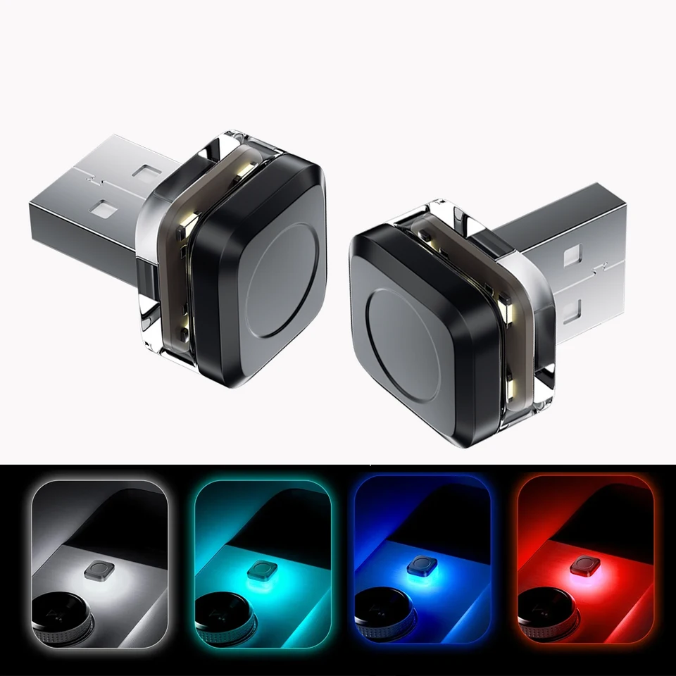 Mini USB LED auto svetlo automatické interiérové ​​atmosféru Svetlo Núdzové osvetlenie Light Dekoratívna lampa 5V USB zástrčka a používanie