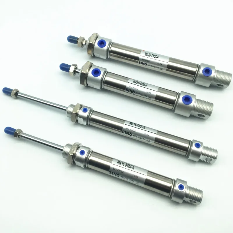 Mini valcový pneumatický valec MA16-25 MA16-50 MA16-75 MA20-50SCM MA20-150CA MA20-50U je možné prispôsobiť neštandardné cestovanie